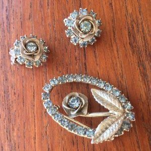Vintage Clip Earring and Pin Set